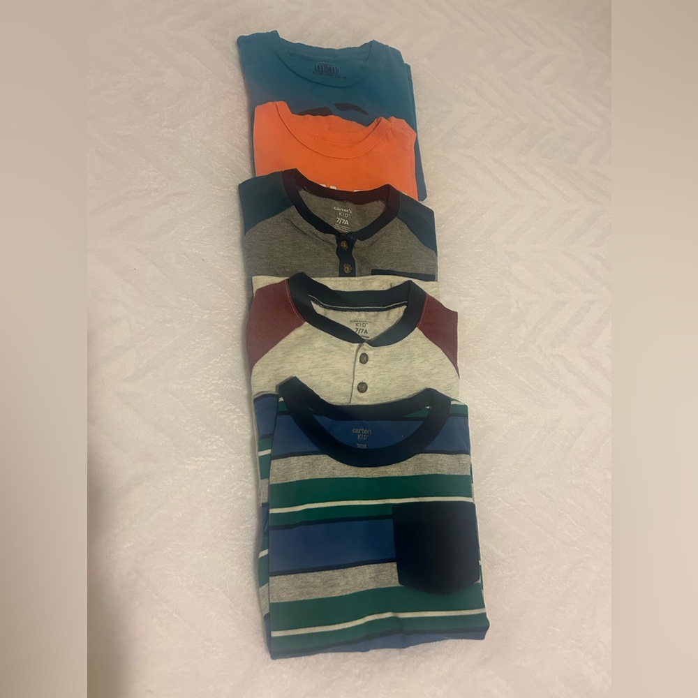 Assorted Kids Shirts - Blue, Orange, Gray, Green